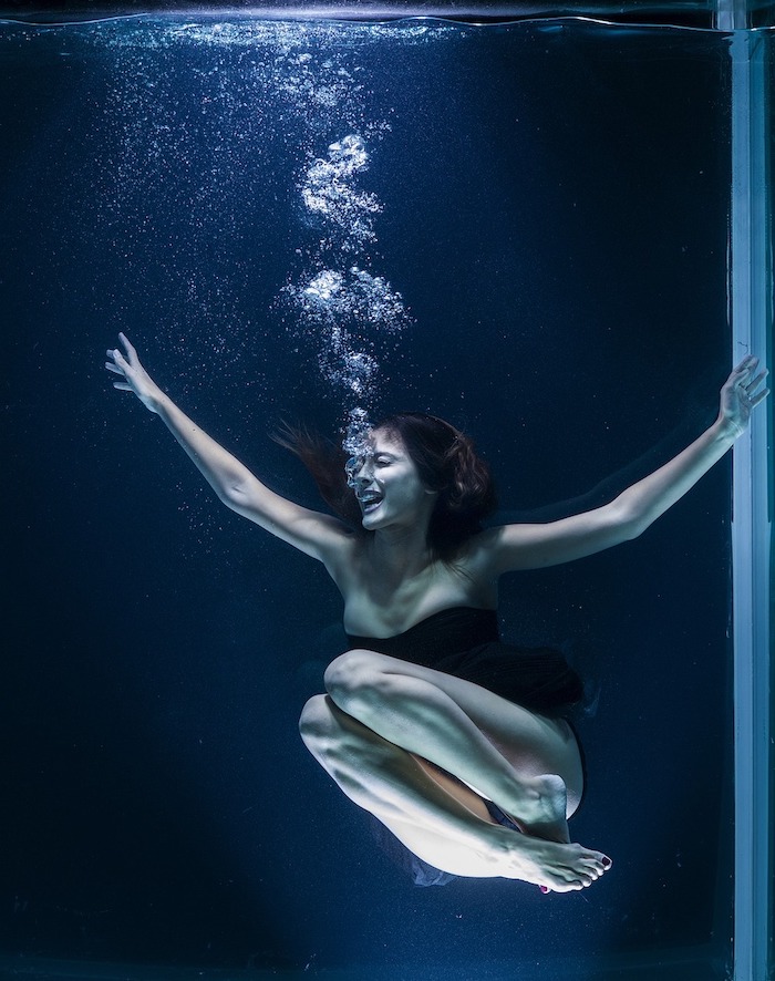 Woman under water